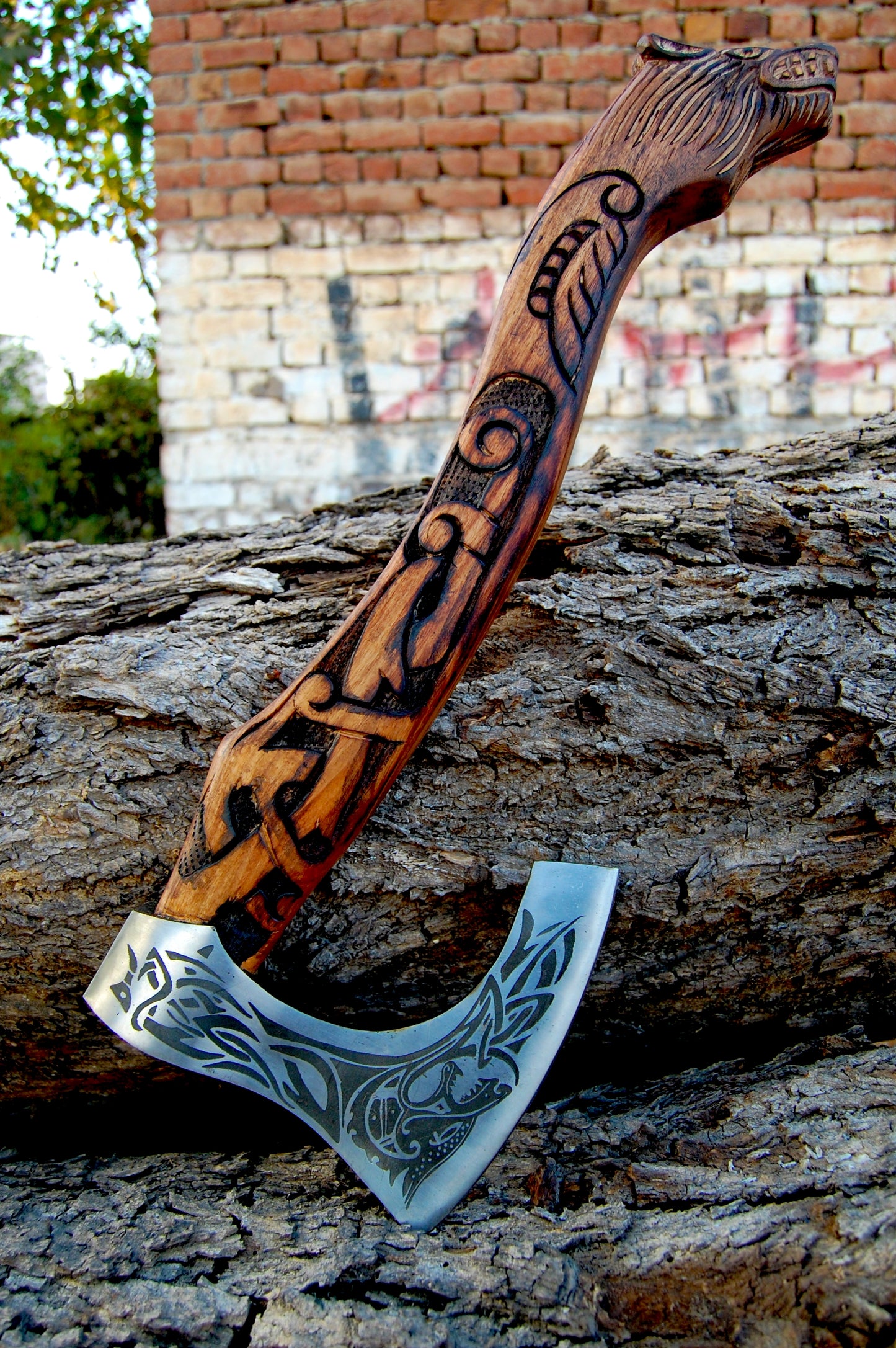 Fenrir Carved Axe Best For Christmas Gift