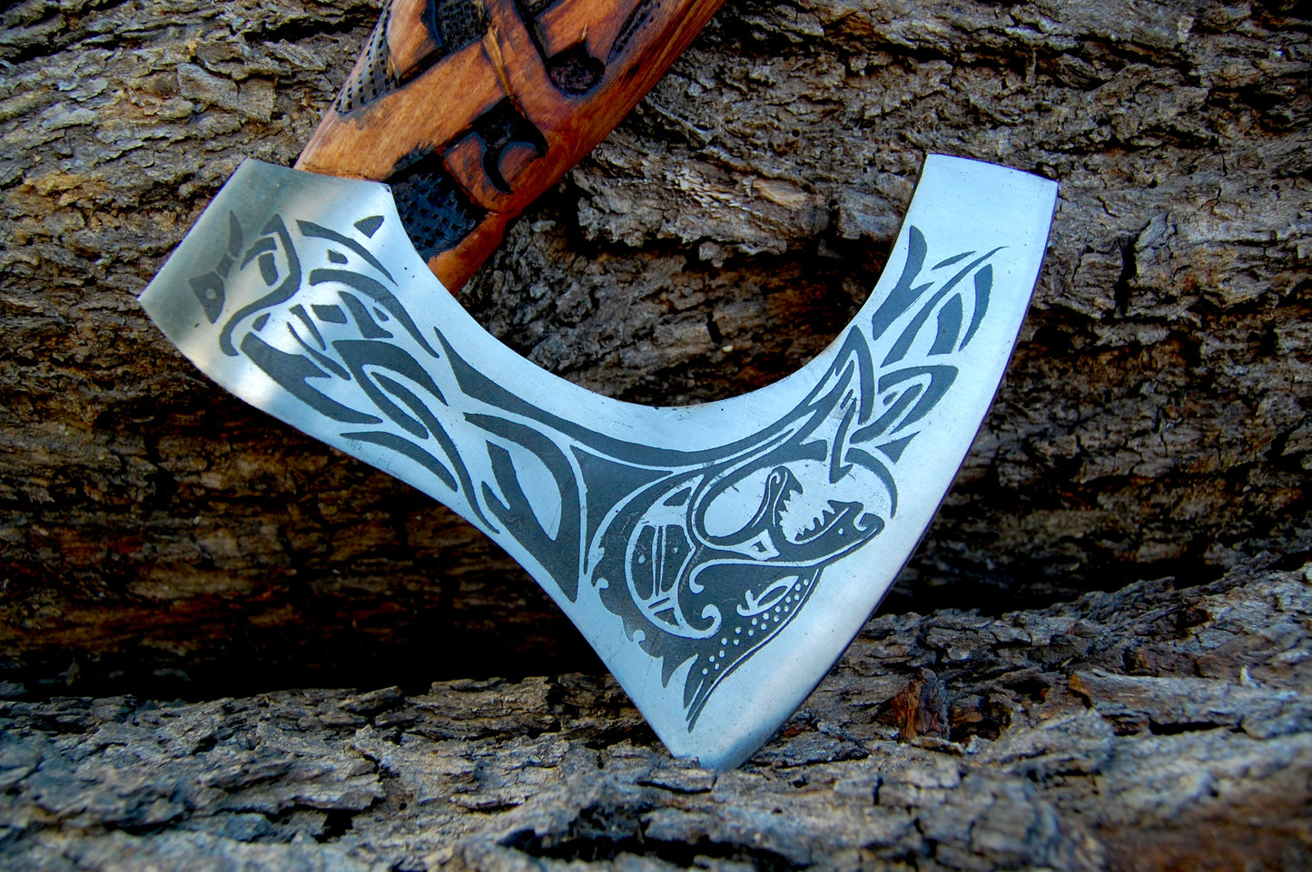 Fenrir Carved Axe Best For Christmas Gift