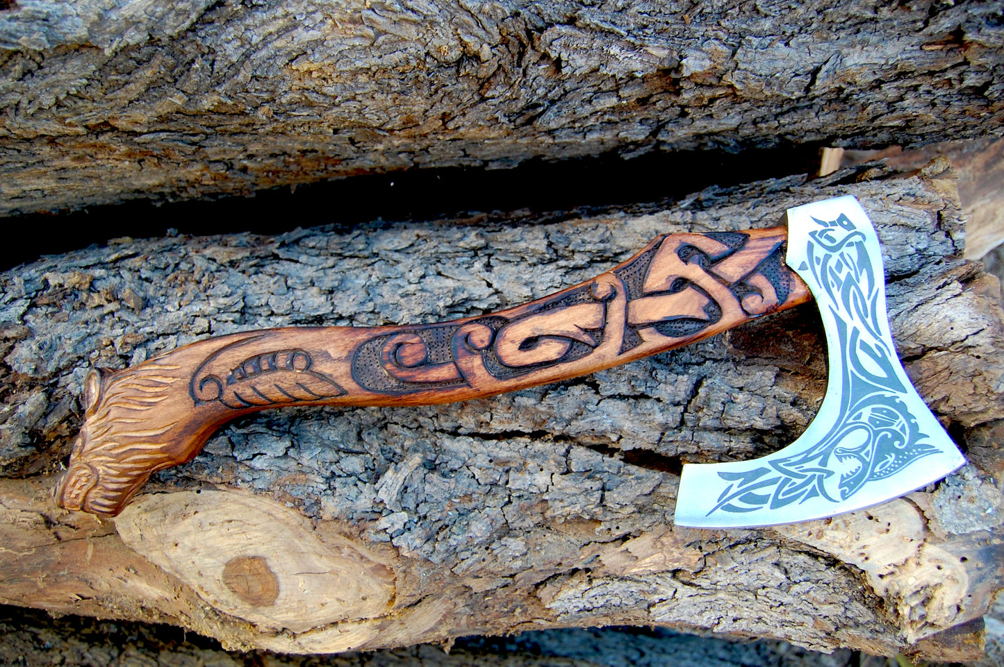 Fenrir Carved Axe Best For Christmas Gift