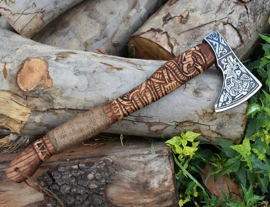 Authentic Norse Design Custom Engraved Carbon Steel Ideal for Groomsman